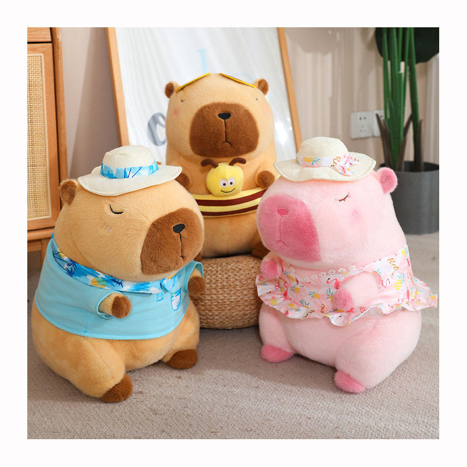 4-in-1 Dress-Up Capybara Plush - Soft Stuffed Animal with Outfits
