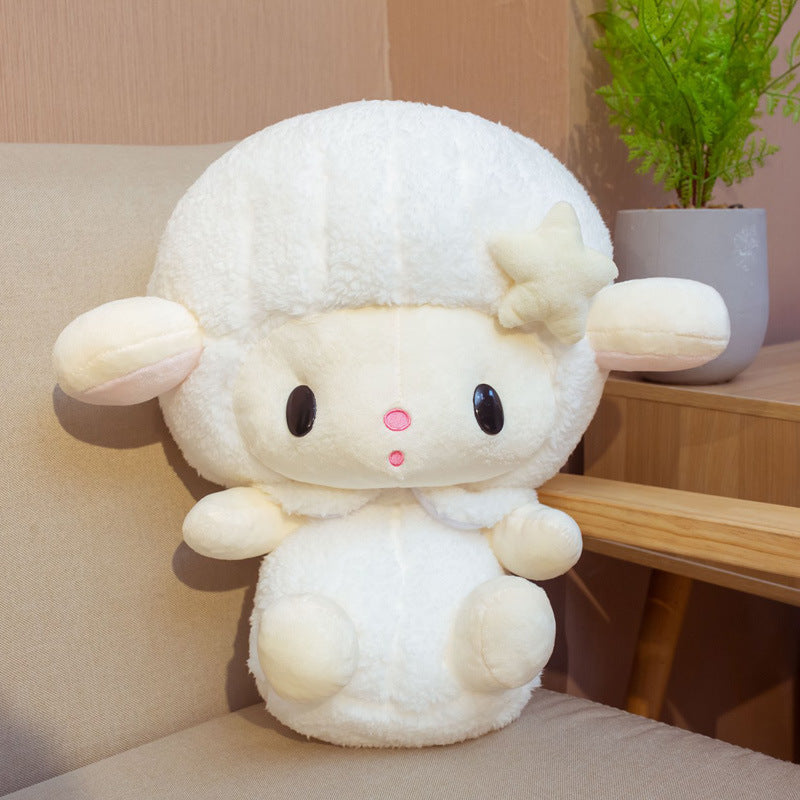 Soft Cute Lamb plush doll white variant — full body view with super soft plush texture