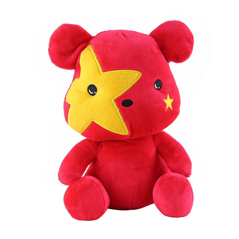 European Cup plush doll back view with tournament logo and plush texture
