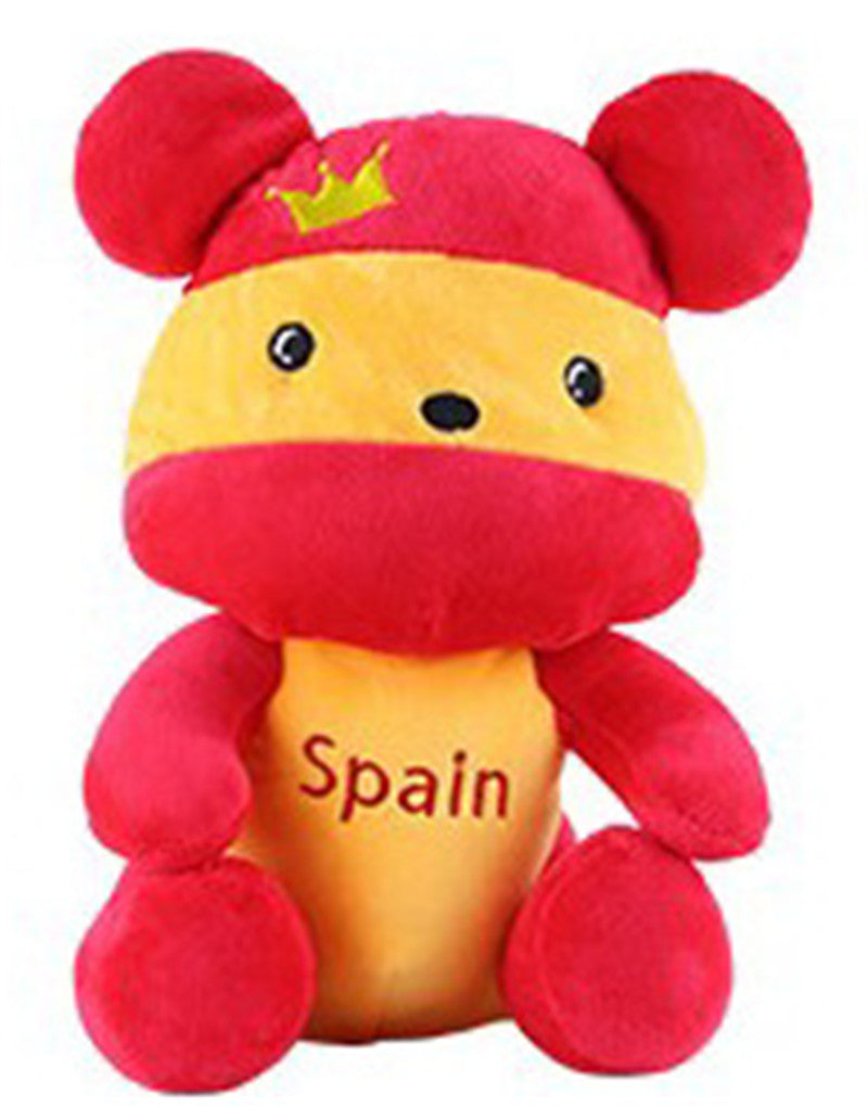European Cup plush doll side view showing jersey details and event branding