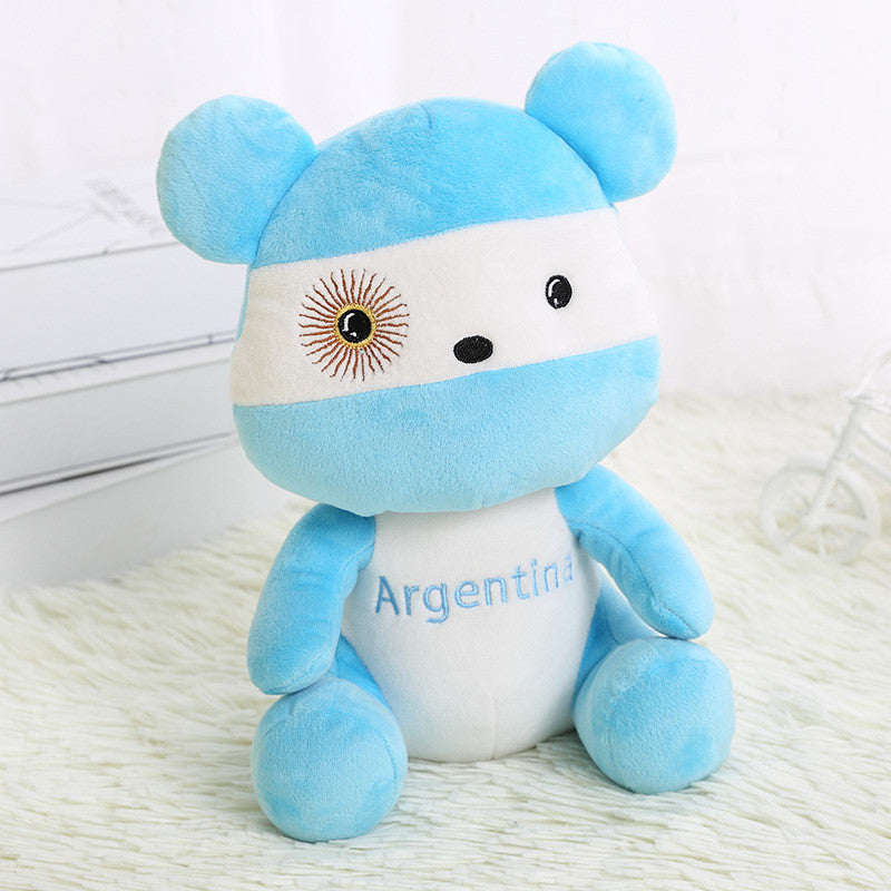 European Cup plush doll held in hand — scale reference for fan toy