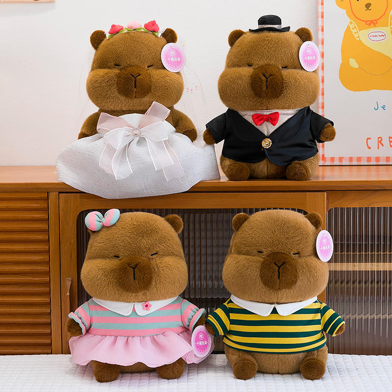 Elegant Wedding Dress Capybara Plush - The Most Glamorous Rodent