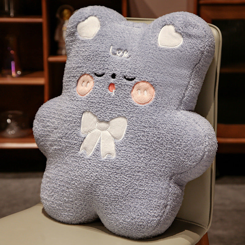 Creative Cute Bear plush doll close-up of embroidered face and soft ears